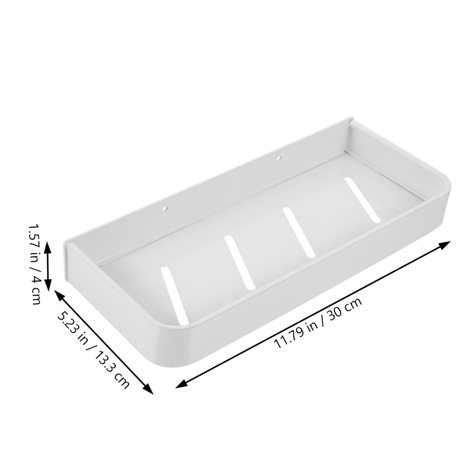 Estante de Baño de Pared Adhesivo Blanco 30cm, Aluminio Espacial
