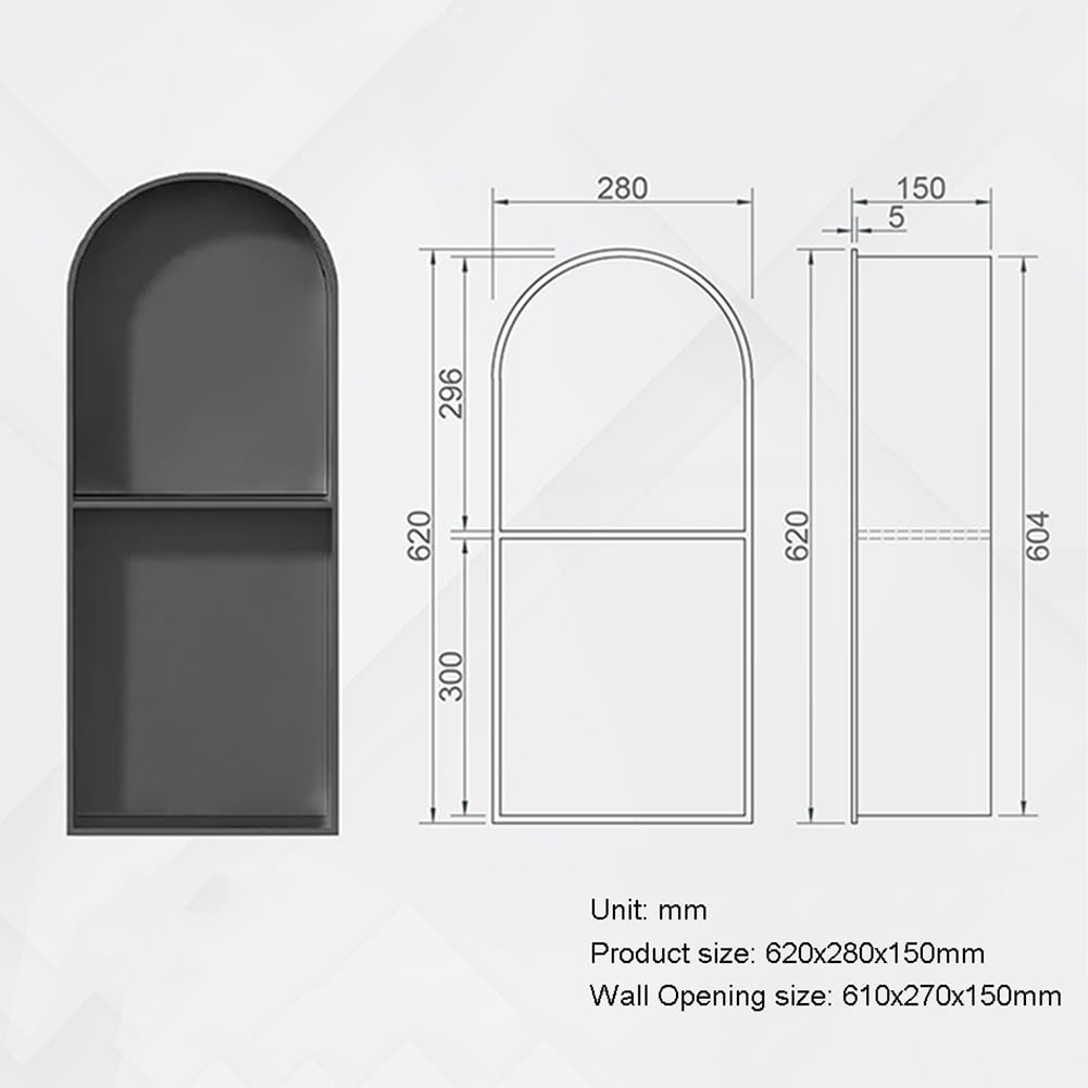 Stauraum im Badezimmer, Einbau-Duschnische aus Edelstahl mit 2 Fächern, Mehrfarbig, mehrere Größen(Grey,900x300x150mm)