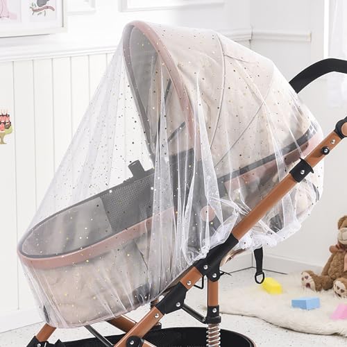 BQSAZHYJ Mosquito Net for Stroller,Baby Pram Net Portable Star Print Stroller Netting Cover Perfect Bug Net for Strollers,Bassinets,Mini Crib,Cradles...