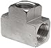 Polyconn PC101NB-12 Nickel Plated Brass Pipe Fitting, Tee, 3/4" NPT Female (Pack of 5)