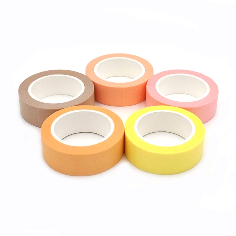 ERCENTURY Washi - Juego de 5 rollos de cinta adhesiva decorativa, para bricolaje, manualidades, álbumes de recortes