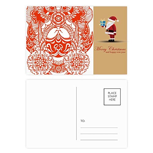 Masques opéra de Pékin lot de 20 pièces avec carte de Noël pour collection