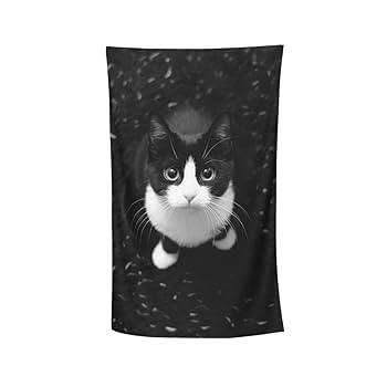 Amazon｜バスタオル 八割れ 猫 ハチワレ猫ちゃん タオル ビーチ