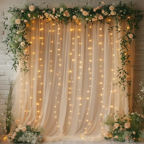 Rideau de fond en tulle 250 LED à intensité idéale pour séance photo