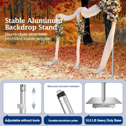 Image of EMART Backdrop Stand Heavy Duty 10x20Ft Adjustable Pipe and Drape Stand Kit