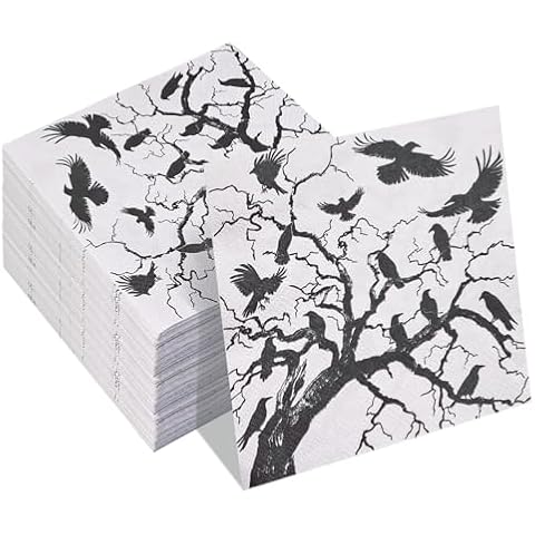 HEIPINIUYE 50-Pack Halloween Napkins Cover