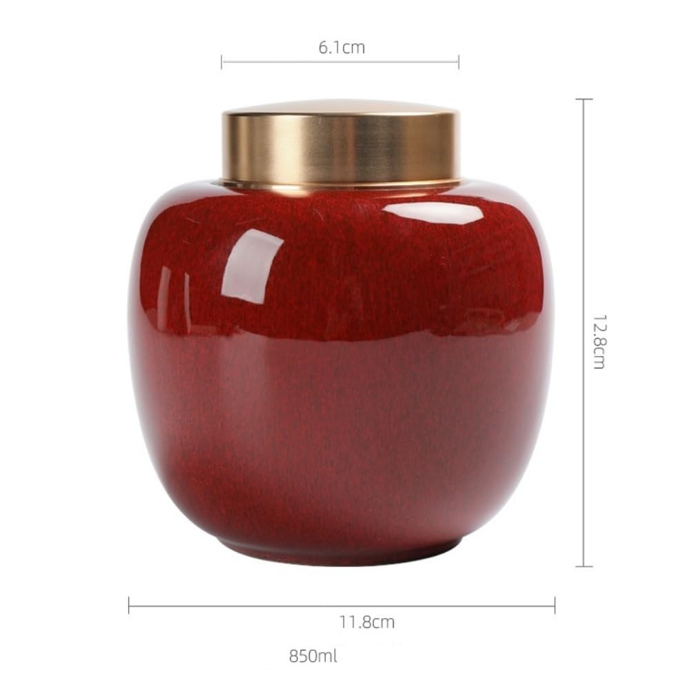 HLTYGWX Teedose, Keramik, für große Teemengen, Vorratsbehälter, Glas, Metall, doppelschichtiger Zinndeckel, versiegeltes Glas, Teedose, Vintage-Teegeschirr, einzelnes Glas, Teedose (C)