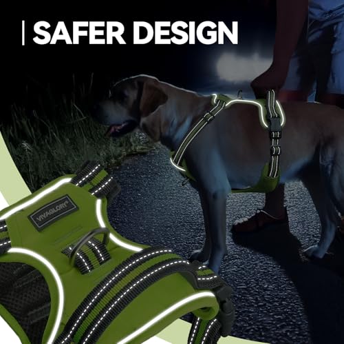 VIVAGLORY Easewalk Hundegeschirr, Anti Zug Hundegeschirr für Training & Spazieren, Anti Zieh Geschirr Welpengeschirr Mit Griff, Ausbruchsicher & Non-Stop für Welpe Hunde, XS, Leuchtendgelb - Patterned