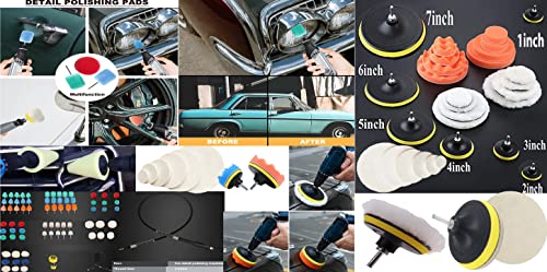 Image of DIY Crafts 45 Pcs 15x3, 5 inch inch, Mini 1-3 inch inch Choice 1-7 inch inch Sponge Buffing Pads Cones Waxing Pads Drill Adapter for Tight Area Detailing Polishing Waxing Sealing (45 Pcs 15x3, 5 inch inch)