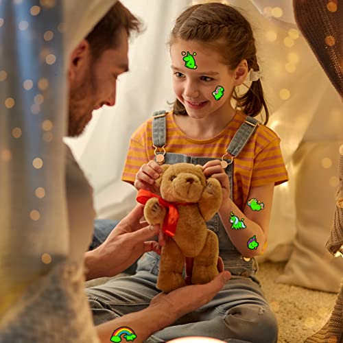 Qpout Glow In The Dark Unicorn Temporary Tattoos For Kids Cartoon Luminous Unicorns Fake Tattoo Stickers Decorations Girls Birthday Gifts Glow Makeup In The Dark Party Supplies #TOP5