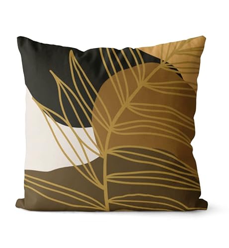 Kit 4 Capas De Almofadas Decorativas Floral Marrom 40x40