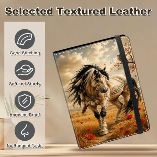 Image of Photo Album 4x6 120 Photos with Strong Elastic Band, Wildflower Horses