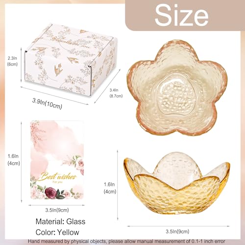 Image of Yellow Flower Ring Dish Jewelry Dish Glass Jewelry Tray Small Trinket Tray Ring Holder Dish Cute Room Decor Aesthetic Bathroom Decor House Warming Engagement Birthday Gifts for Women Stocking Stuffers