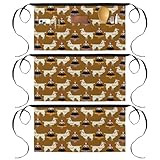 VAPOKF 3 Packungen Taillenschürze, kurze Kellnerschürze mit 3 Taschen, halbe Schürze zum Kochen, Backen, Hausreinigung, Restaurant, Arbeit, Bistro, Bar – Lama-Alpaka und peruanische Frau, multi,