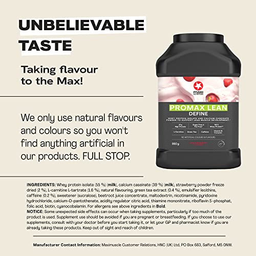 MaxiNutrition - Promax Lean, Strawberry - Whey Protein Powder for Weight Loss and Lean Muscle Development – Sugar Free and Fat Free, Vegetarian-Friendly, 29g Protein, 128 kcal per Serving, 980g - Image 5