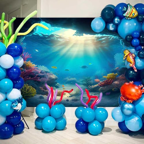 Fondo fotográfico océano 7x5ft azul para estudio miniatura 4
