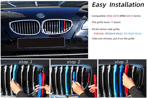 Image of Grille color stripes Compatible with bmw accessories 2004-2010 E60 5 Series 525i 528i 530i 535i 540i 545i 550i M5 11-Beams