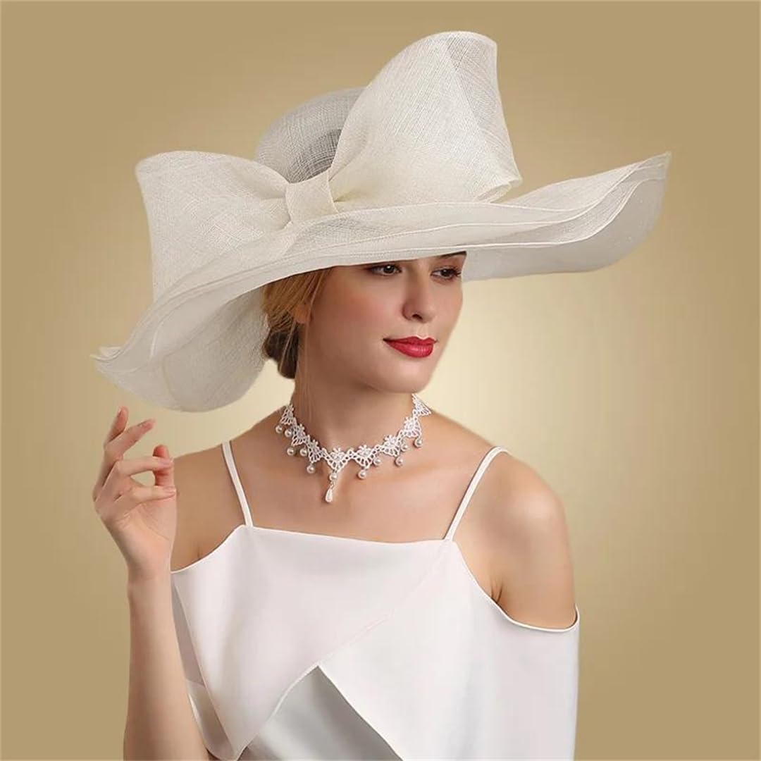 Elegante cappello da donna in sinamay pillbox fascinator per chiesa nuziale con piuma