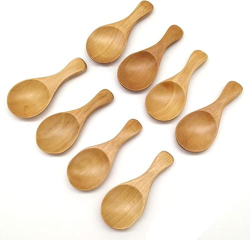 Miniatura 6 de Cuchara de sal de madera pequeña, cuchara de condimentos de madera maciza, cuchara de miel hecha a mano, cucharadita de miel, condimento, azúcar,