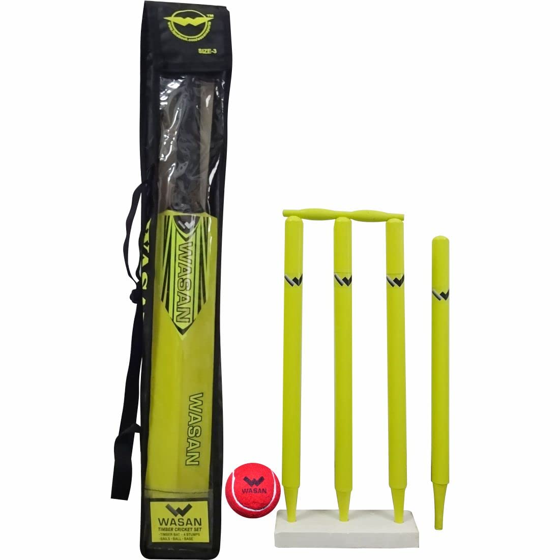 Wasan Cricket Set Size 3 Yellow in Bag (5-12 Years) (B07BQWBPF4) Amazon Price History, Amazon Price Tracker