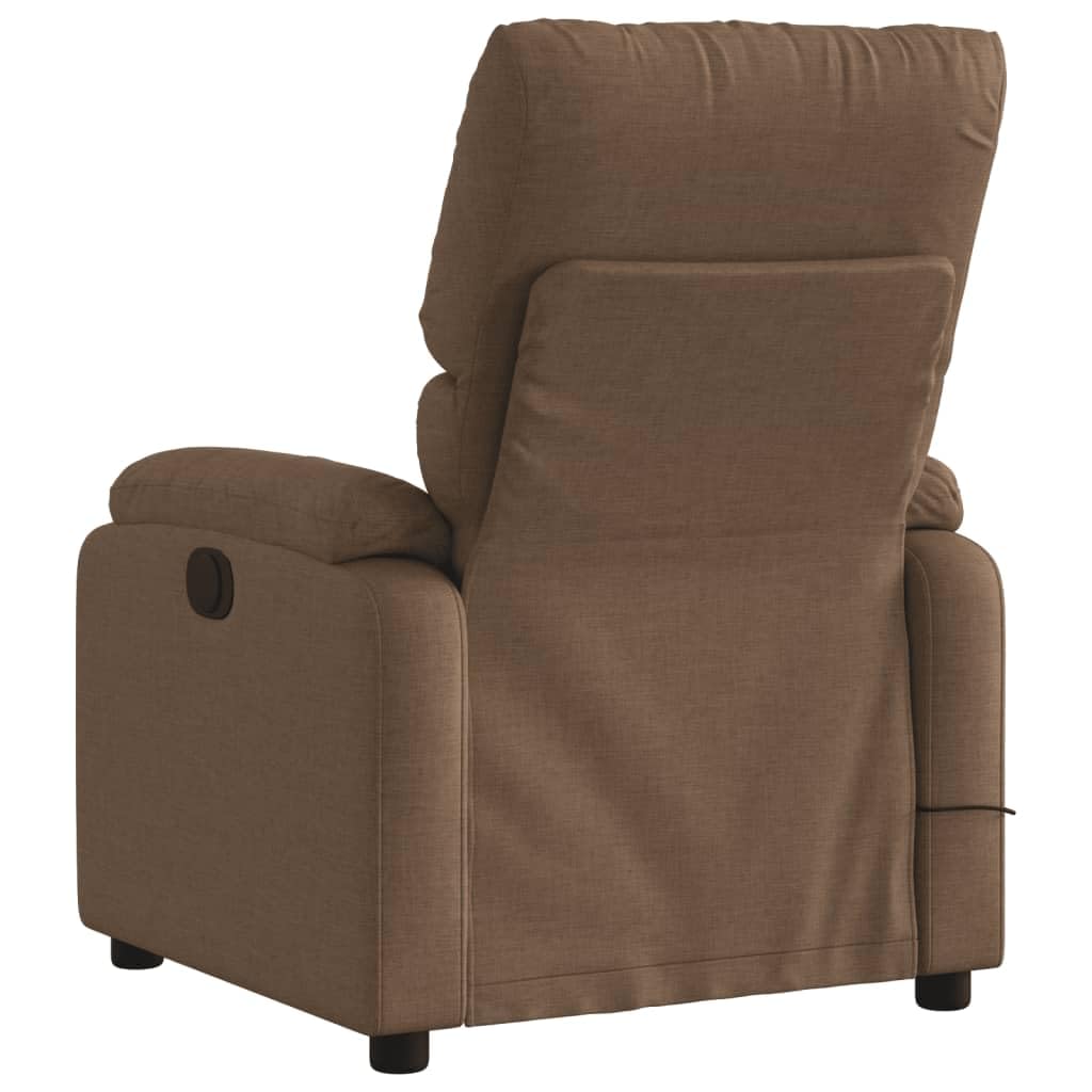 Generico Poltrona Massaggiante Reclinabile Marrone in Tessuto,Mobili,Sedie,Poltrone,Marrone,20.8 kg,373426