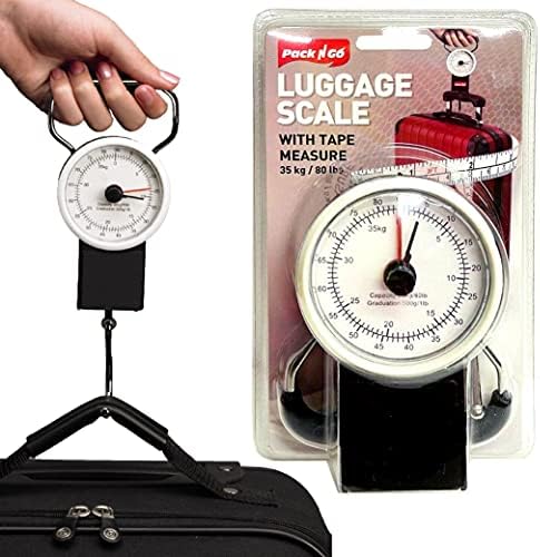 35kg 80lb Travel Luggage Scale Suitcase Fishing Compact Weighing 1M Tape Measure