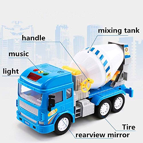 Image of Toy Truck Diecast Cars Truck with Light and Sound Pull Back Vehicles Toy Trucks for Kids ?Colors as Per Stock? (FT Cement Mixer)