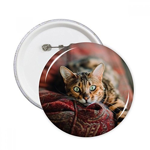 Pin's animal vert chat rond XXL pour personnaliser vos sacs d'école