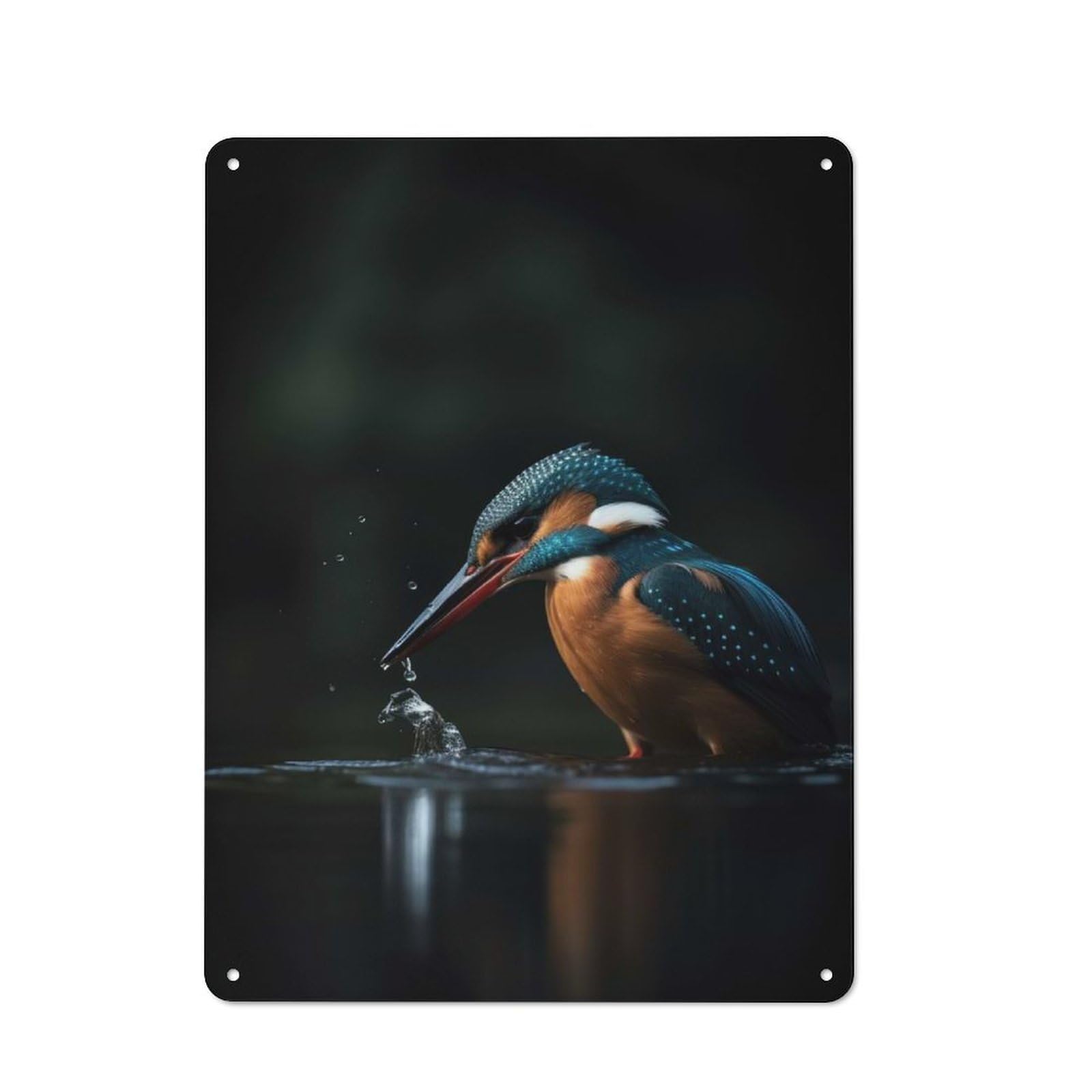 Metal Plaque 40x30cm with The Hunt of The Kingfisher for Pub Or Café, Vintage Decor, for Pub Decor Enthusiasts
