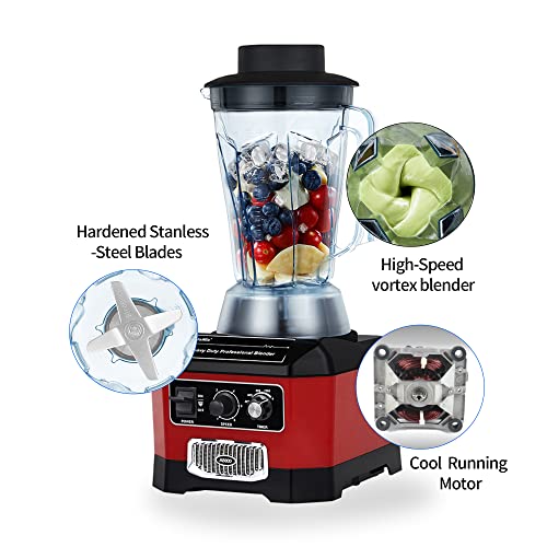 Biolomix Commercial Heavy Duty Professional Blender, Peak 2200W Grade Bar Blender With 2L Container For Shakes, Smoothies, Ice Crushing, Frozen Fruits, Soups, Dry Grinding (A8800) - Image 5