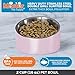 Master Pet Supply Stainless Steel Slanted Dog Cat Food Bowl - 16 oz Heavy Duty - Rose Quartz, Double Wall Insulated, Non-Slip Elevated Bowl for French Bulldogs Pugs Cats, Anti Rust Dishwasher Safe