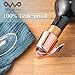 OWO Stainless Steel Wine Bottle Stopper, Reusable Wine Saver with Silicone Seal, Decorative Bottle Sealer, Keeps Fresh (Rosegold, 2 Pack)