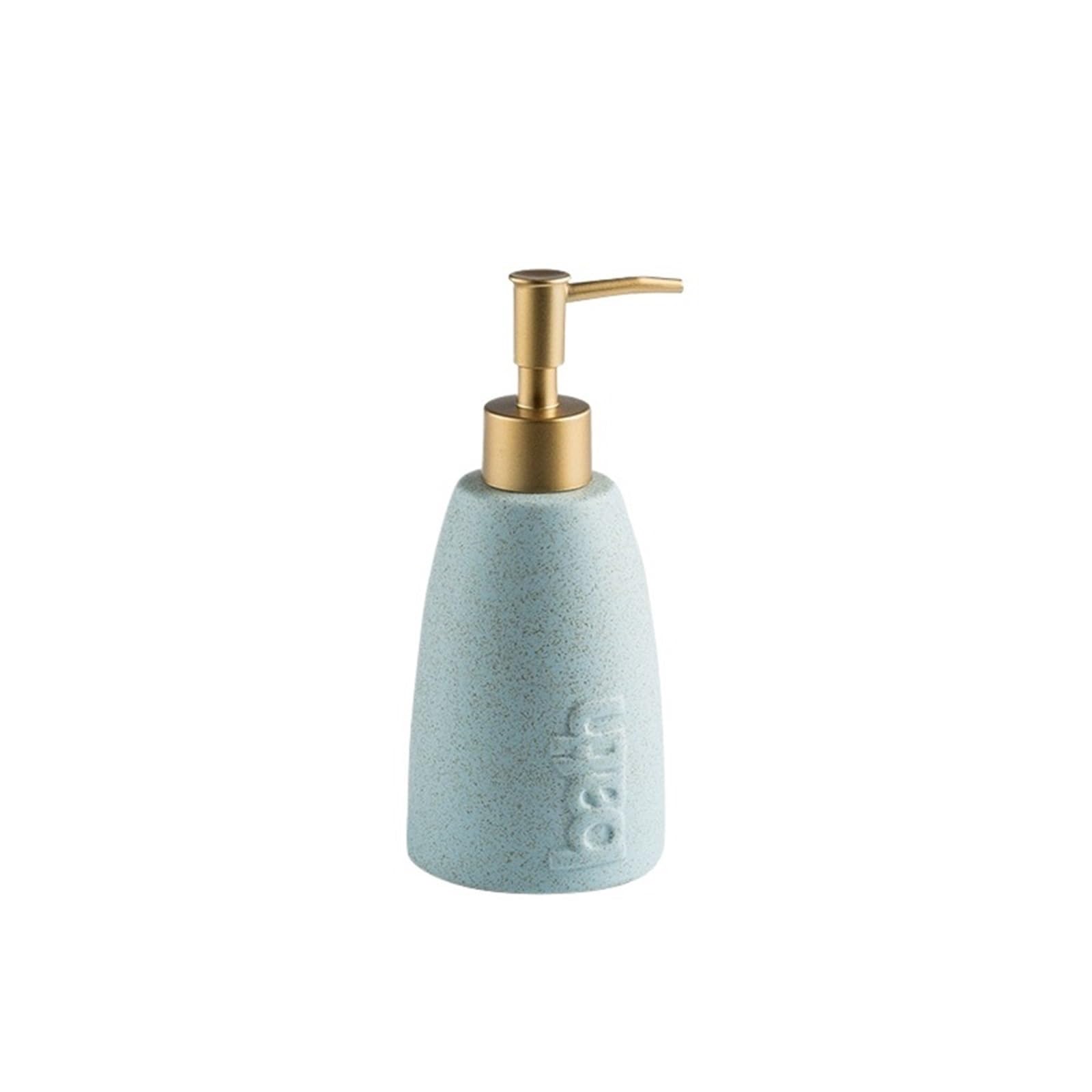 Soap Dispenser Ceramic Soap Dispenser Refillable Pump Bottles For Liquid, Dish, Lotion(Blue)