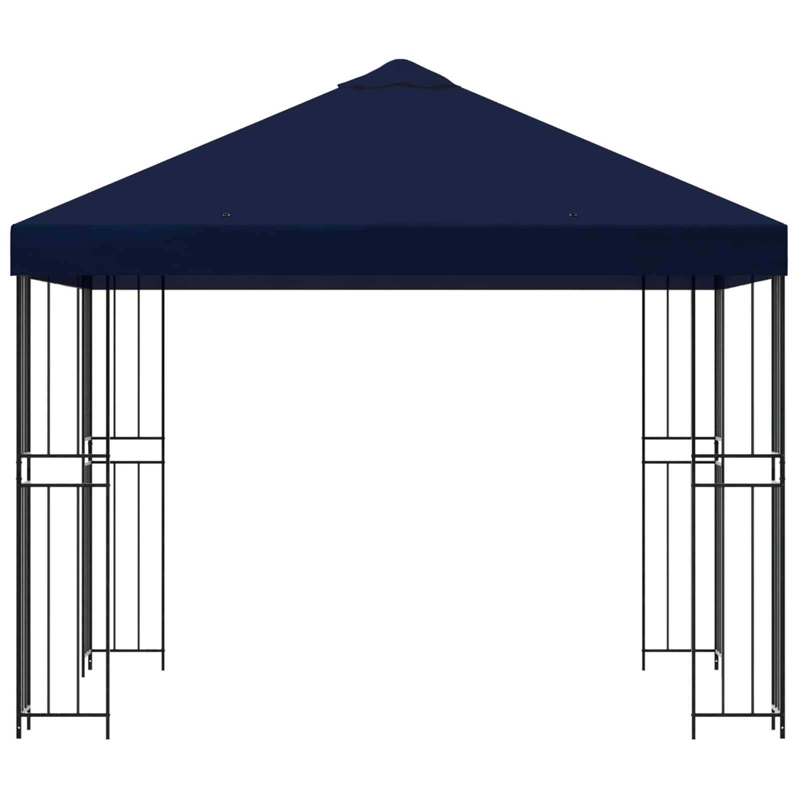 Gartenpavillon Pavillon Partyzelt 3 x 3 m Blau, Polyester und Stahl 190 GSM, Gartenzelt mit Sonnenschutz, Regenschutz, Terrassenüberdachung für Terrasse, Garten und Grillparty, 300 x 300 cm
