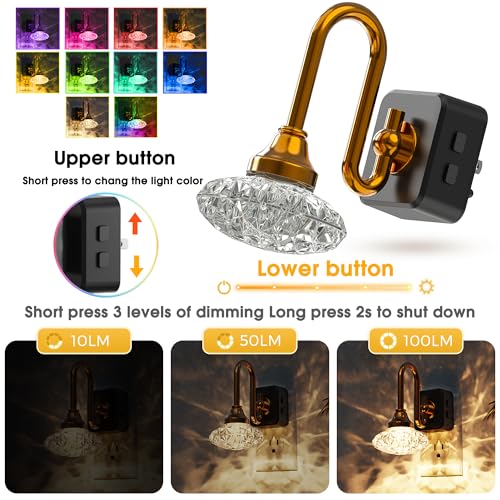 Image of L LOHAS LED Night Lights Plug into Wall,10-Color Changing RGB Floral Night Lights, Dusk to Dawn,3 Brightness Levels,Rotatable Plug in Nightlight for Bedroom, Nursery, Hallway, Gift
