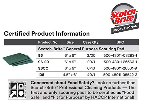 Scotch-Brite General Purpose Scouring Pads 105, Green, 4.5" x 6" Cleaning Scrub Pads (Pack of 40) by 3M - Image 5