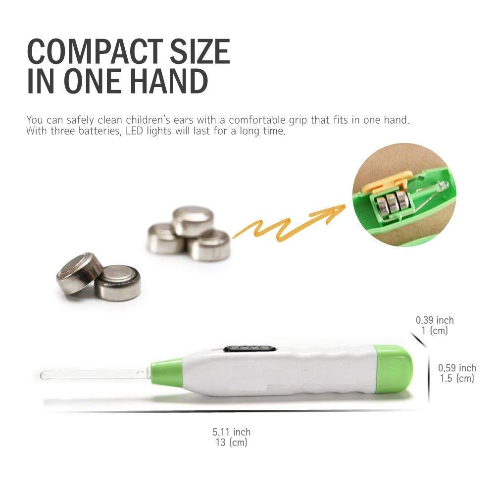 DEBIRE Flashlight Earpick Wax Cleaner With Tweezer And Spoons In Case, Ear wax cleaner (Pack Of 2 Earpick) 3