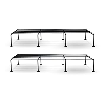 BonKaso Premium Rectangular Anti-Rust Metal Plant Stand Set (Pack of 2) - Stylish Black Stands for Indoor, Outdoor, and Balcony Use - image, photos