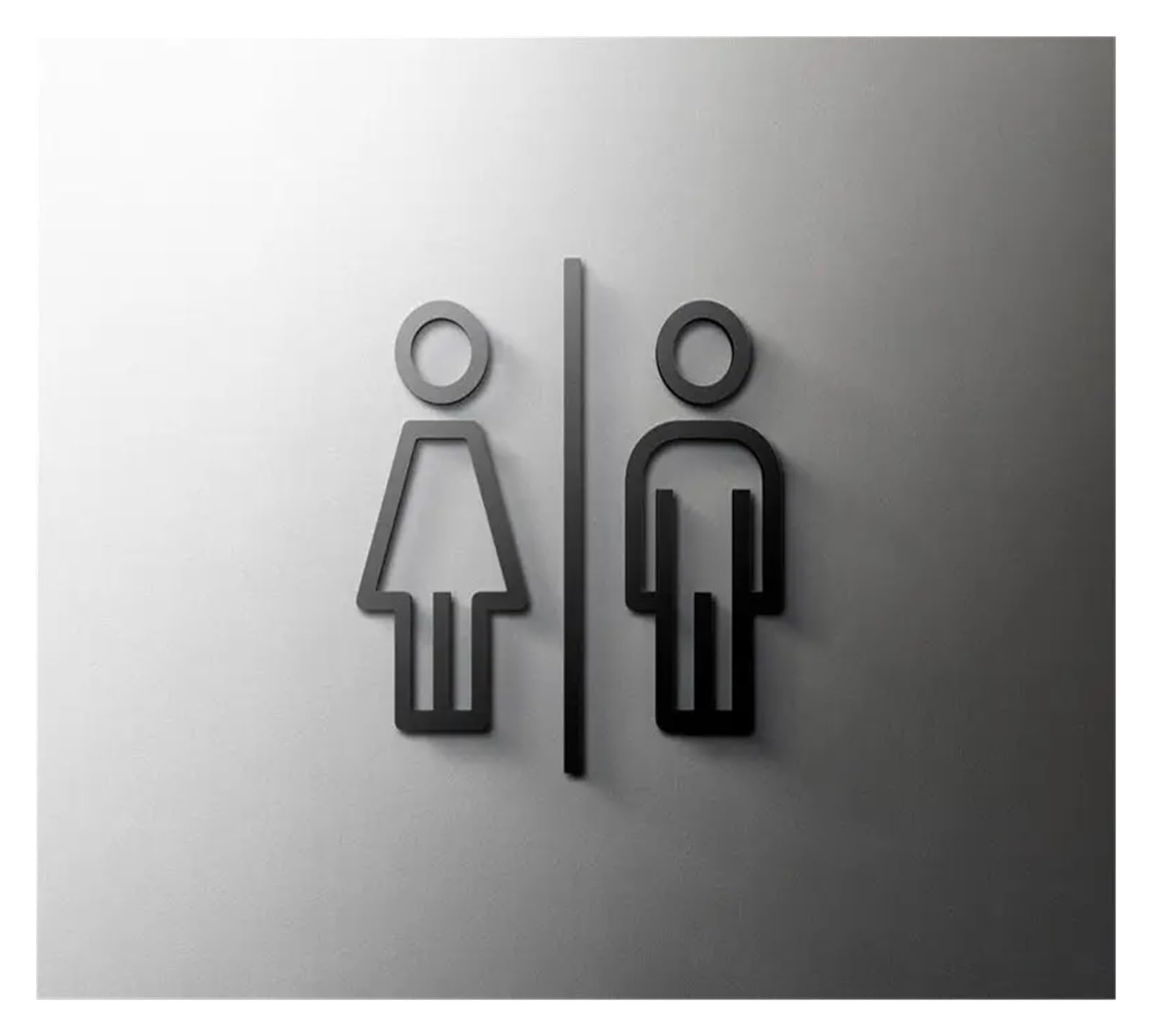 Targhetta Autoadesiva Per WC Ysimple - 3D, Nero, Facile Applicazione, Per Porte - Foto 4