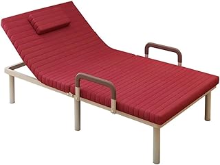 GOKEUEKDY Cama Plegable Cama Plegable con colchón Diseño Ajustable Fácil Almacenamiento Ahorro de Espacio para Interior Hogar Balcón Patio Jardín Playa (Color: Marrón, Tamaño: 190x90cm)