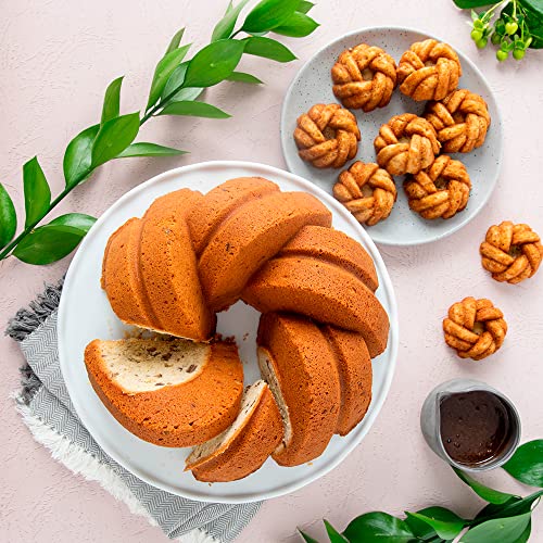 Foto von Nordic Ware NW 95577 Kuchenform zum 75. Jahrestag, geflochtenes Seil, goldfarben, 12 Tassen Fassungsvermögen