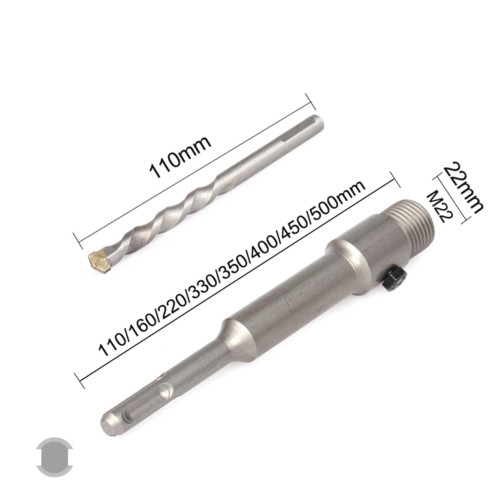 TCT Rdzeń Wiertła, 110-500mm SDS plus Shank 30-160mm Betonowa dziła do klimatyzatora (Color : 95mm)