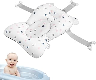 Zankie Baby-Badekissen – Badematte | Faltbare, Verstellbare Baby-Badewannenstütze Für Neugeborene, Rutschfester, Weicher Baby-Duschsitz, Badekissen-Stützmatte Für Babys Von 0 Bis 12 onaten