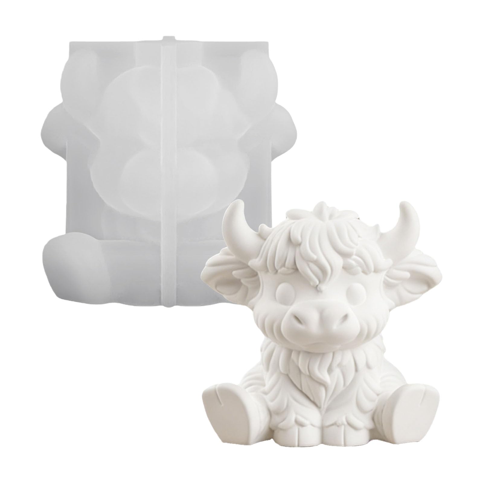 LUCKGONI Cow Silicone Candle Multipurpose Animal Silicone Mould for Resin Casting Handmade Candle Soap Gypsum Figurine