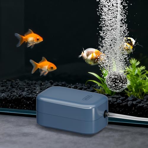 FKSC Aquarium Air Pump, Quiet Aerator Pump for Up to 50 Gallon Fish Tanks, Complete Bubbler Kit for Small Aquariums