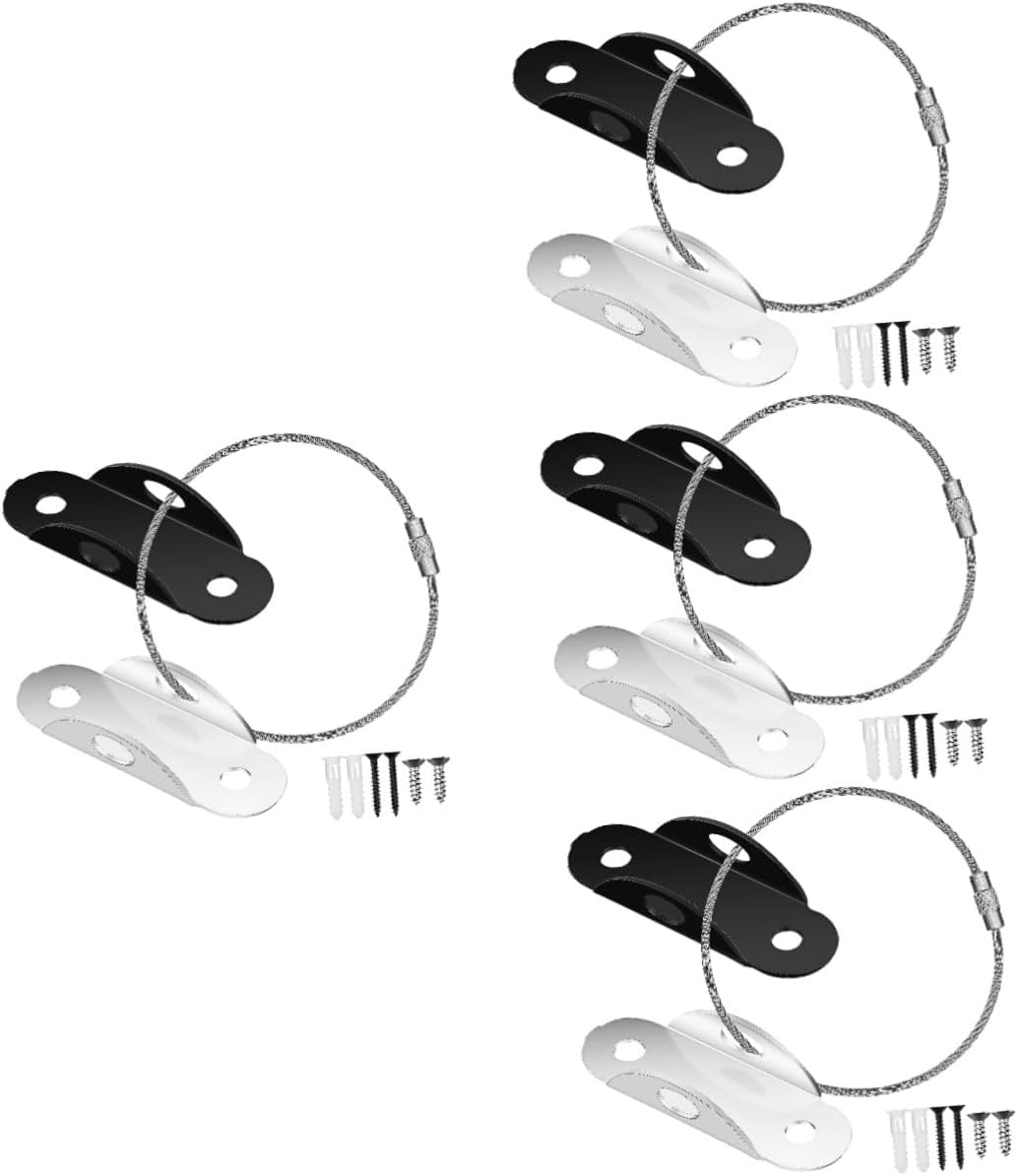 Hemoton 8pcs Proofing Furniture Anchors Secure Tip Straps for Dressers Bookcases and Cabinets Easy Installation Reinforced Cold-rolled Steel and Stainless Steel Enhanced Stability for Boy