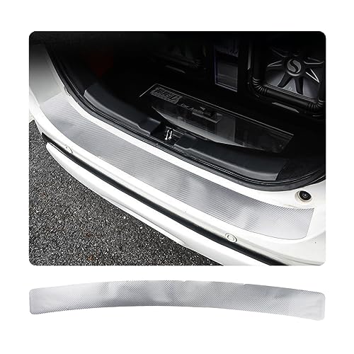 Ziciner Car Rear Bumper Protector Guard, Anti-Scratch Carbon Fiber Trunk Door Sill Protection Strip Sticker, Universal Vehicle Trim Cover Accessories for Car, SUV, Van (35.4×3.75 in, Silver Gray)