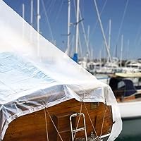 QOFLY Plane Transparent 3x6m, FüR AußEnbereich Plane Durchsichtig Mit öSen Wasserdicht Folie Gewebeplane Wetterfeste Faltbar Planen, Allzweckplane FüR Schutz Vor Witterung,Seil Enthalten – Ansicht 5