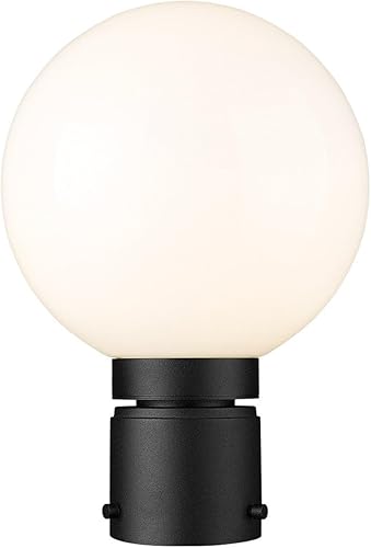 Laurent - 1 luz de montaje en poste al aire libre con cristal de ópalo en estilo moderno, 11.5 pulgadas de alto y 8 pulgadas de ancho