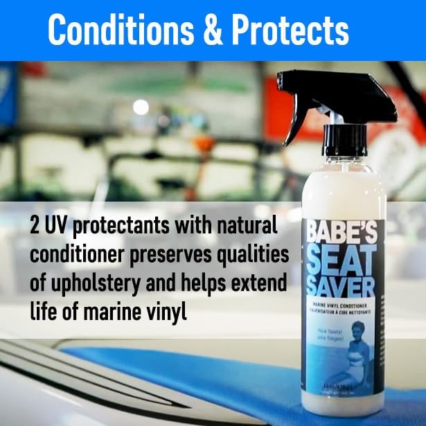 Miniatura 3 de Babe's Boat Care Seat Saver Marine - Acondicionador de tapicería y vinilo  Recambio de limpiador de asiento de barco de 1 galón  Spray de protección